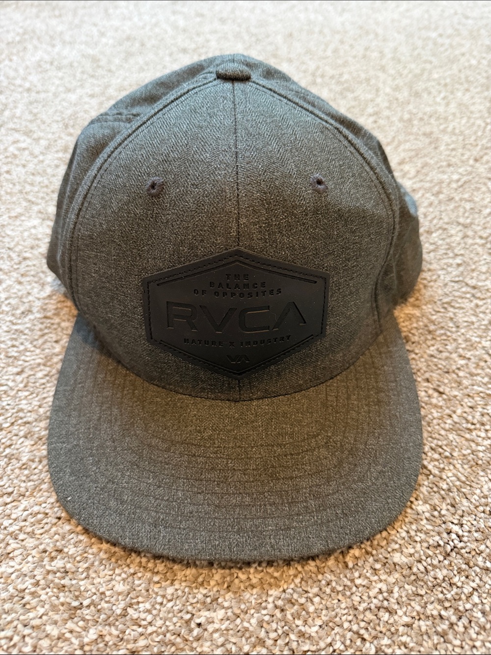 RVCA Gray/Black Hex Logo Snapback Cap
